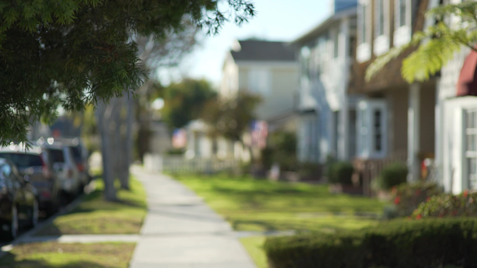 Blurred neighborhood in Glenmore, WI.