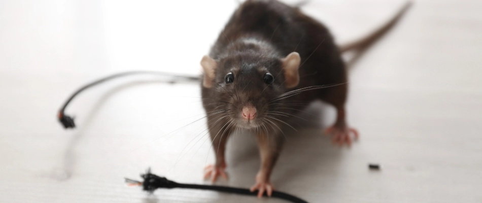 Rat found with damaged wires in home in Holland, WI.