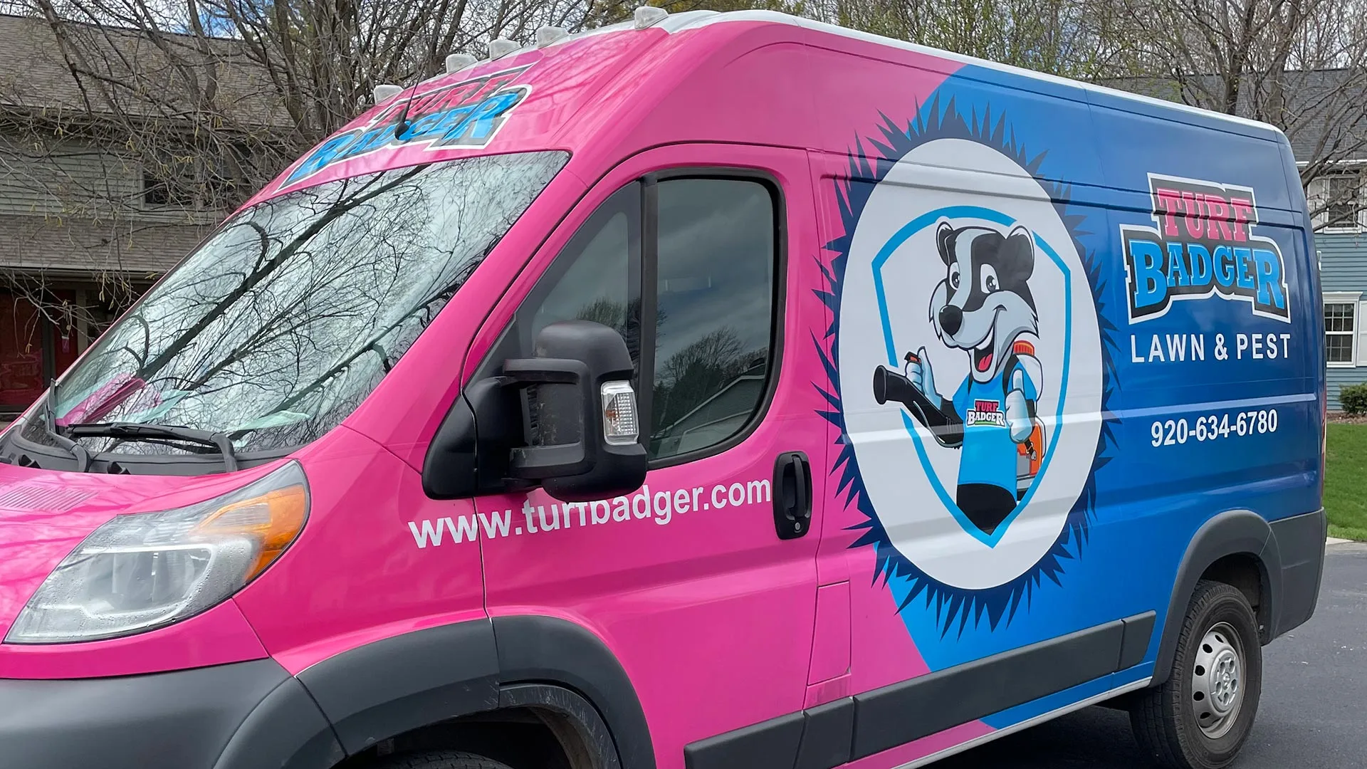 Our company van at a job in Howard, WI.