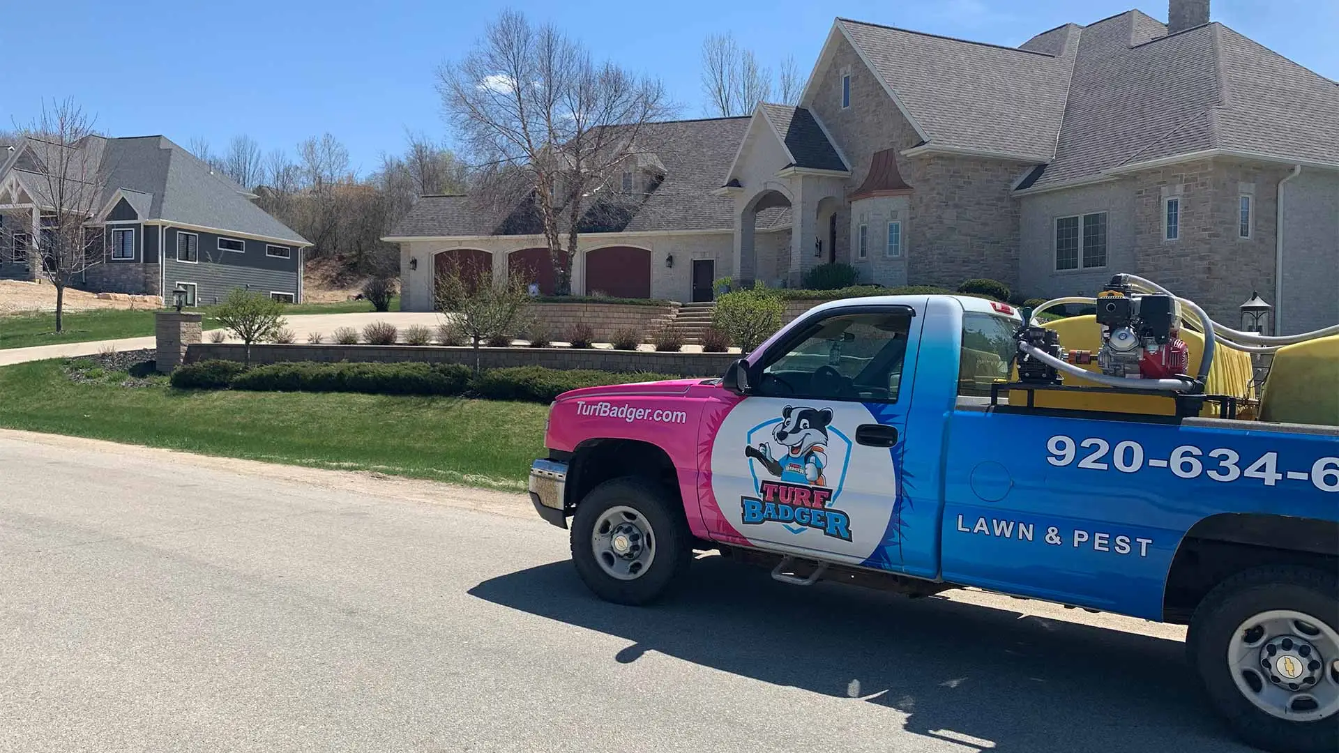 Turf Badger truck at a property in Appleton, WI.