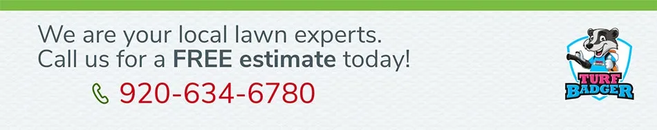 Turf Badger lawn care quote banner.