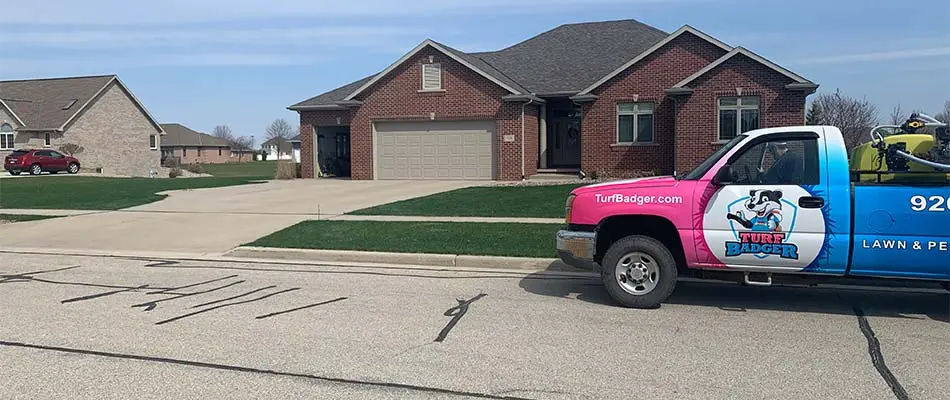 Turf Badger servicing a home in Howard, WI.