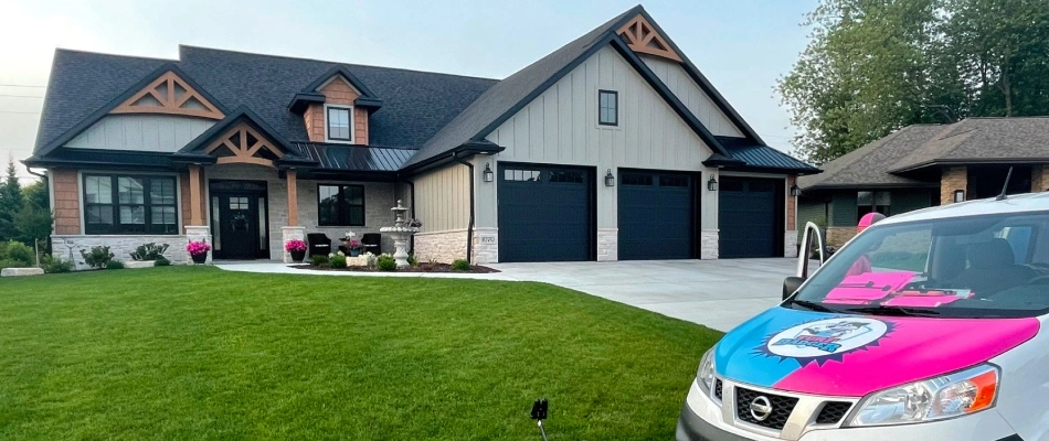 Freshly mowed lawn in Iron Mountain, MI.